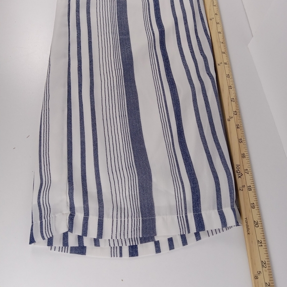Japna Jumpsuit Womens Small Blue White Striped Cropped Beach Summer Wide Leg - Picture 6 of 7